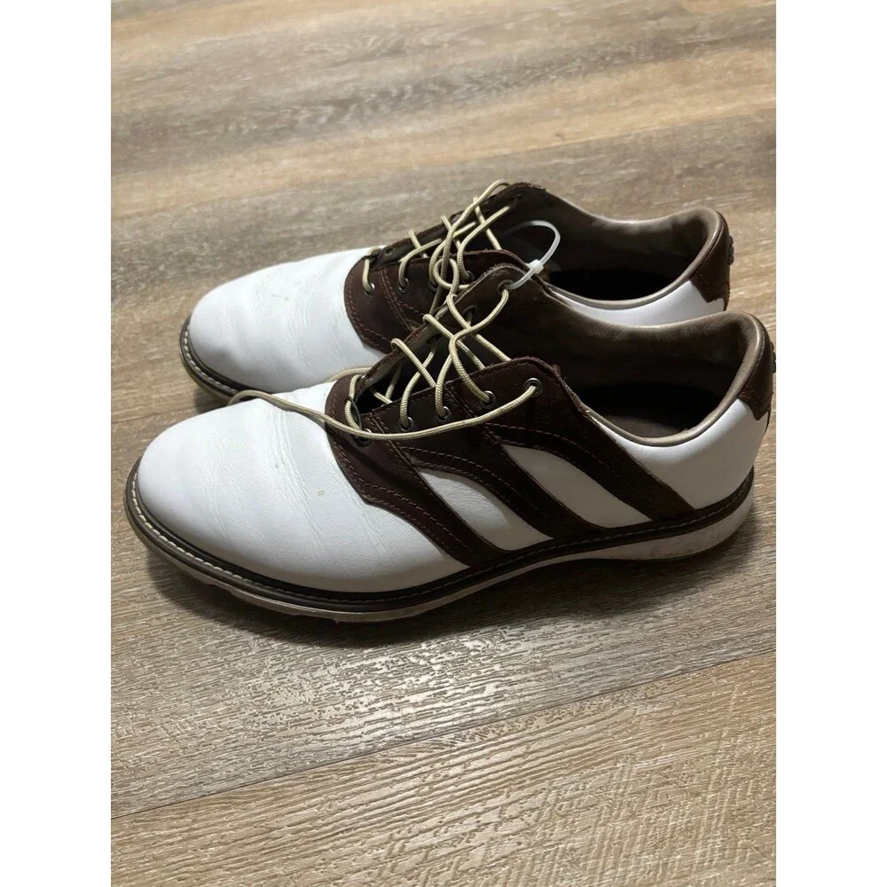 adidas MC-Z Traxion Mens Size 11 Golf Shoes White Leather Spikeless Lace Up